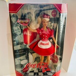 1999 Vintage Barbie Collector Doll - Coca-Cola Barbie Carhop Waitress Doll.